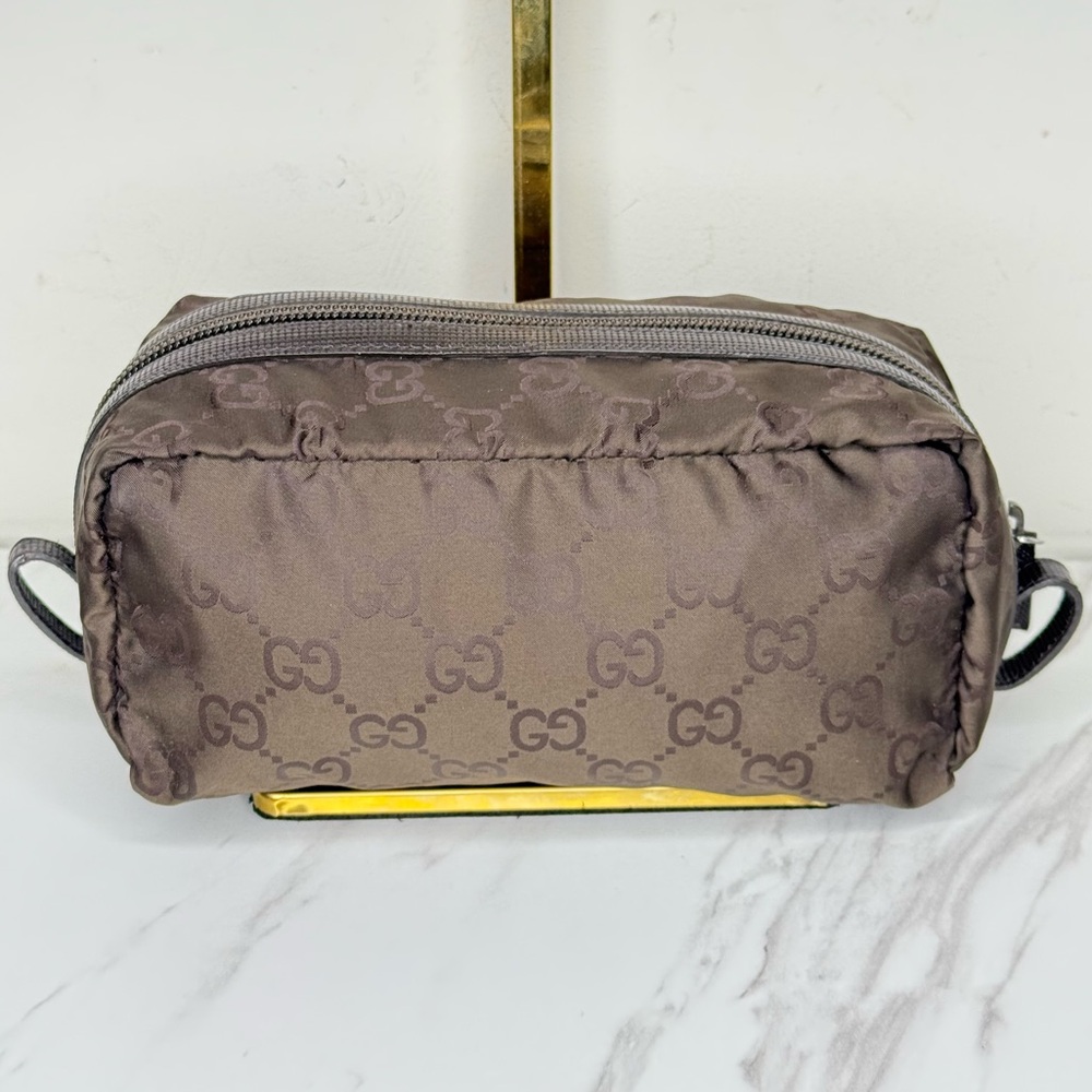 Gucci Monogram Nylon Accessory Pouch Bag